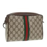 Pre-owned Leather clutches Gucci Vintage , Brown , Dames