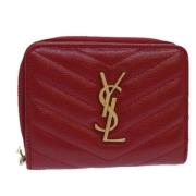 Pre-owned Leather wallets Yves Saint Laurent Vintage , Red , Dames