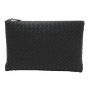 Pre-owned Leather clutches Bottega Veneta Vintage , Black , Dames