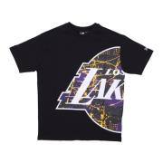 NBA Lakers Logo Tee Zwart/Paars New Era , Black , Heren