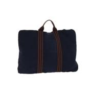 Pre-owned Cotton briefcases Hermès Vintage , Blue , Dames