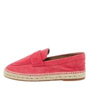 Pre-owned Suede flats Hermès Vintage , Pink , Dames