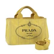 Pre-owned Canvas prada-bags Prada Vintage , Yellow , Dames