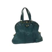 Pre-owned Leather handbags Yves Saint Laurent Vintage , Blue , Dames