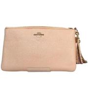 Pre-owned Leather pouches Coach Pre-owned , Beige , Dames