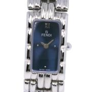 Pre-owned Stainless Steel watches Fendi Vintage , Blue , Dames