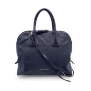 Pre-owned Leather handbags Burberry Vintage , Blue , Dames