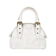 Pre-owned Leather handbags Burberry Vintage , White , Dames