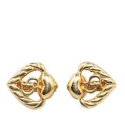 Pre-owned Metal earrings Dior Vintage , Yellow , Dames