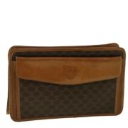 Pre-owned Leather clutches Celine Vintage , Brown , Dames