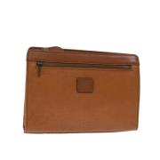 Pre-owned Leather clutches Burberry Vintage , Brown , Dames