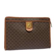 Pre-owned Leather clutches Celine Vintage , Brown , Dames