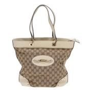 Pre-owned Canvas totes Gucci Vintage , Beige , Dames