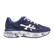 Blauwe Sneakers met Wit Logo Premiata , Blue , Heren