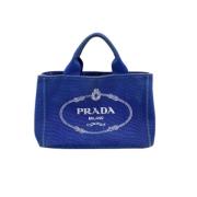 Pre-owned Canvas prada-bags Prada Vintage , Blue , Dames