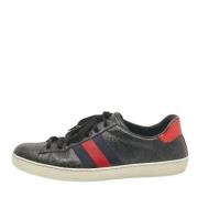 Pre-owned Coated canvas sneakers Gucci Vintage , Black , Heren