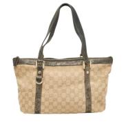 Pre-owned Canvas totes Gucci Vintage , Beige , Dames