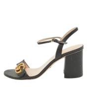 Pre-owned Leather sandals Gucci Vintage , Black , Dames