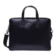 Professional bag in black leather Baldinini , Black , Heren