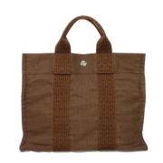 Pre-owned Canvas handbags Hermès Vintage , Brown , Dames