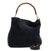 Pre-owned Suede handbags Gucci Vintage , Blue , Dames