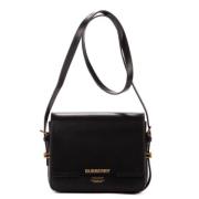 Pre-owned Leather shoulder-bags Burberry Vintage , Black , Dames