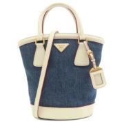 Pre-owned Canvas prada-bags Prada Vintage , Blue , Dames