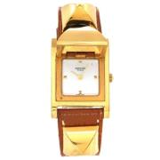 Pre-owned Stainless Steel watches Hermès Vintage , White , Dames