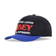 Zwarte Foam Trucker Cap met Gebogen Klep Obey , Multicolor , Unisex