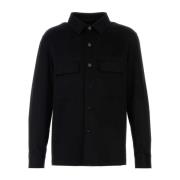 Luxe Zwarte Cashmere Shirt Heren Stijl Z Zegna , Black , Heren