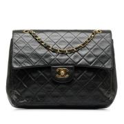 Pre-owned Leather shoulder-bags Chanel Vintage , Black , Dames