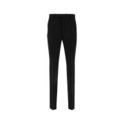 Zwarte wollen blend stijlvolle broek Versace , Black , Heren