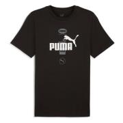 Power Grafische T T-shirt Puma , Black , Heren