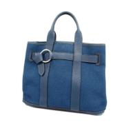 Pre-owned Fabric totes Hermès Vintage , Blue , Dames