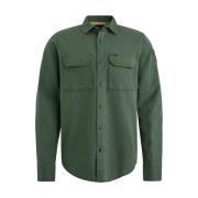 Flanel Herringbone Overhemd Lange Mouw PME Legend , Green , Heren