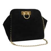 Pre-owned Suede shoulder-bags Salvatore Ferragamo Pre-owned , Black , ...