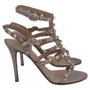 Pre-owned Leather sandals Valentino Vintage , Gray , Dames