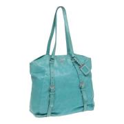 Pre-owned Leather totes Prada Vintage , Blue , Dames