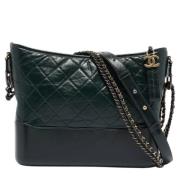 Pre-owned Leather chanel-bags Chanel Vintage , Green , Dames