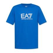 T-shirt met bedrukt logo Emporio Armani EA7 , Blue , Heren