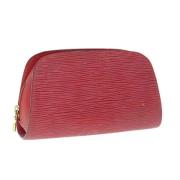 Pre-owned Leather pouches Louis Vuitton Vintage , Red , Dames