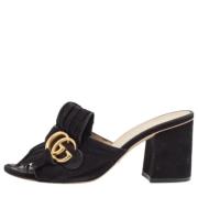 Pre-owned Suede sandals Gucci Vintage , Black , Dames