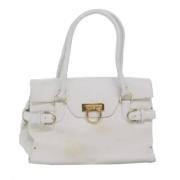 Pre-owned Leather handbags Salvatore Ferragamo Pre-owned , White , Dam...