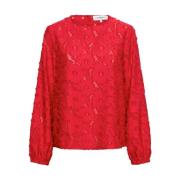 Erin Lange Mouw Top Bl319 &Co Woman , Red , Dames