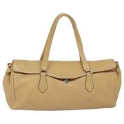 Pre-owned Leather totes Prada Vintage , Beige , Dames