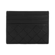 Zwarte Intrecciato Creditcardhouder Bottega Veneta , Black , Heren