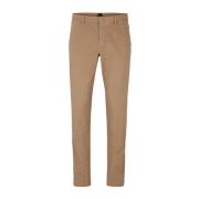 Slim Fit Gabardine Katoenen Chino's Beige Hugo Boss , Beige , Heren