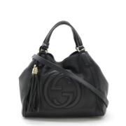 Pre-owned Leather handbags Gucci Vintage , Black , Dames