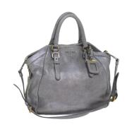 Pre-owned Leather prada-bags Prada Vintage , Gray , Dames