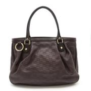 Pre-owned Leather totes Gucci Vintage , Brown , Dames